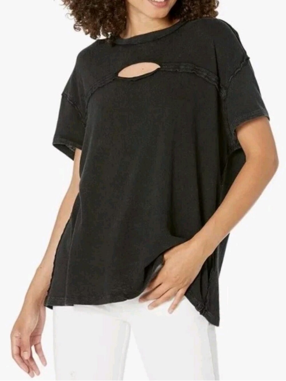 FP We The Free Black Boxy Tee Small